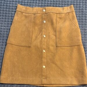 Potter's Pot Camel Button-Front A-Line Skirt